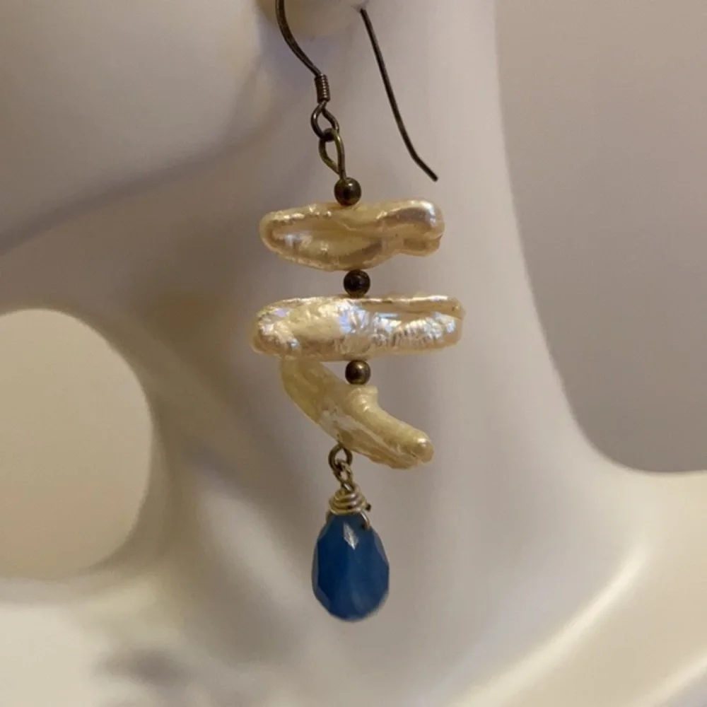 Pearl “bone” earrings